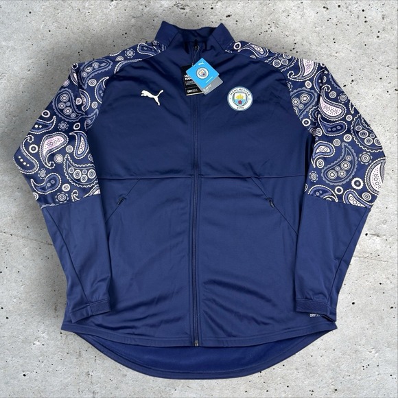 NWT Puma Manchester City Jacket Men's XXL Team Blue Peacoat Football‎ Soccer